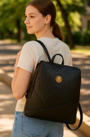Elegant Faux-Leather Backpack